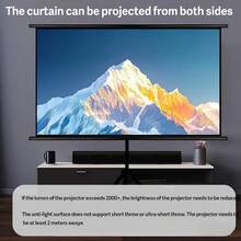 Projector Screen With Single Bracket-4K HD 16:9 Indoor/Outdoor Used For Theater/Office Backyard Party Theater Screen 100-120inch - White - View 3