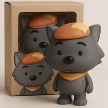 Cute Dumb Grey Wolf & Red Wolf Desktop Figurine, Creative Plush Doll Decoration, Gift - Multicolor - View 2