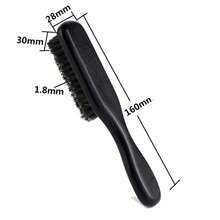 Material de cerdas de jabalí, cepillo de barba de haya, herramientas profesionales de afeitado, cepillo de afeitar para reducir el Frizz, accesorios de barbería - Castaño - Ver 5