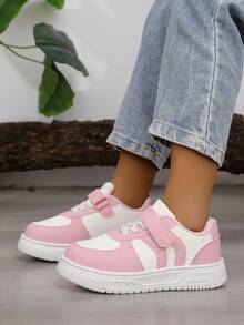 1 Pair Girls' Spring New Soft Bottom Fashion Versatile Casual Slip-On Sneakers - Pink - View 1