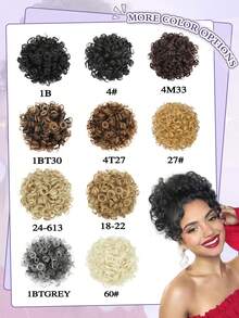 Messy Bun Elastic Drawstring Loose Wave Curly Hair Buns HairPiece Synthetic Hair Bun Hair Extensions Party For Women Daily Use - Multicolor - View 5