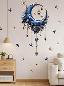 1PC Middle Eastern Holiday Creative Embossed Star And Moon Wall Decorations For Bedrooms And Dining Rooms. Middle Eastern Style, Limited Edition, Self-Adhesive, Residue-Free, Easy To Remove, A Great Item For Transforming Small Apartment Walls With A Sophisticated Look. - Multicolor - View 6