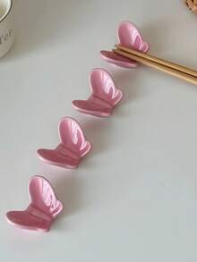 1个陶瓷手绘蝴蝶筷架，樱花花瓣餐具架，桌面装饰品 - 彩色 - 查看 3