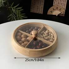 1pc Round Compartment Fruit Plate, Dessert Display Tray, Multi-Function Fruit Platter, Suitable For Dining Table Decor, Home And Kitchen Dining Plate - Circular Divided Fruit Plate - View 2