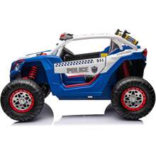 Vehículo UTV biplaza para niños de 24 V, potente motor Hetoy 4WD de 300 W con control remoto, 4 amortiguadores, asientos de cuero, música y luces. - Azul - Ver 9