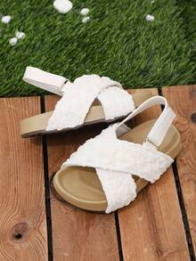 1 Pair Children's Casual Fashion Versatile Soft Bottom Comfortable Toddler Walking Sandals Open Toe Beach Shoes - Beige - View 7