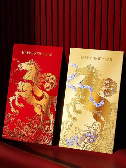 6pcs Horse Year Lai See Envelopes 2026 New Design Premium Chinese New Year Creative Red Packet Bags