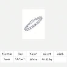 MDFUN 14K White Gold Plated 6mm Cubic Zirconia Classic Tennis Bracelet | Men's White Gold Bracelet