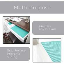 Smart Design Revestimiento de estante de agarre clásico, no calcomanía para organización del hogar, agarre fuerte, antideslizante, fácil de limpiar, perfecto para computadora, estantes, cocina, baño, protección de gabinete, color blanco(46An x 152L cm Menta) - Multicolor - Ver 6