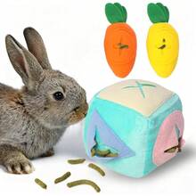 Large Rabbit Foraging Toy With Bell, Washable Puzzle Feed Game Rabbit Toy For Bunnies Boredom, Snuffle Ball Treat Dispenser Exercise Bunny Enrichment Toys, Bunny Toys For Indoor Bunnies(Blue) - mặc định - Xem 8