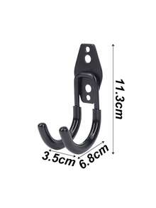 1/2pcs Heavy Duty Multipurpose Metal Wall Hook - Fashionable Black Finish, Sturdy Construction, Wall-Mounted Garden Hose Reel Holder With Safety Hanging Rack, Suitable For Storing Hose Reel, Garden Bike Hook, Garage Hook - Multicolor - View 2