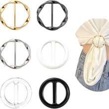 6个装围巾夹，女士T恤领带夹，时尚衬衫夹，多功能披肩夹，装饰性服装角结夹，适用于围巾、毛衣、连衣裙、旅行帽 - 彩色 - 查看 2