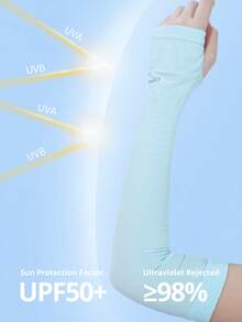 CAMEL CROWN Women's Sun Protection Arm Sleeves, Lightweight UV Protection Cycling Arm Sleeves, Summer - Light Blue - View 4