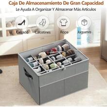 16 Pares Zapatera Organizador + 1Pcs Paño de Limpieza - Caja de Zapatos con Cubierta Transparente Cajas Organizadoras para Zapatos Plegable Caja para Zapatos Adecuada para Guardar Zapatos Gris Claro - Grisclaro - Ver 9