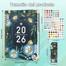 Agenda 2026 Planificador Diario, Semanal y Mensual, Pestaas de Enero a Diciembre 2026, Cuaderno Espiral en Espaol, Tamao A5 21 * 14, 5 Agenda de Trabajo para Escuelas, Oficinas, Estudiantes - Azul - Ver 2