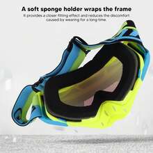 ZJchao Gafas de Motocicleta, TPU Visión Clara Efectiva Ampliar el Campo de Visión Gafas de motocicleta a prueba de viento a prueba de polvo ara Deportes Al Aire - negro - Ver 3