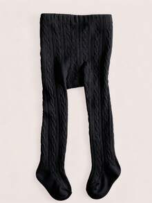 1pc Children Velvet Tights, Baby Girl Warm Thick Pantyhose, Winter,Black - Black - View 11