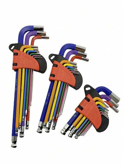 9-Piece L -Shaped Wrench Color Hexagon Wrench Tool Set Is Easy To Carry In Your Pocket. You Can Choose From Short, Long, Extended Or Three Types Hexagon Screwdriver Tools