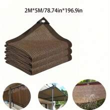1pc Outdoor Home Garden Privacy Net, Breathable Windproof Sun Shade Mesh, Brown - Multicolor - View 20
