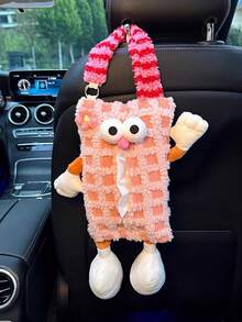 1个创意可爱怪兽汽车纸巾盒，汽车悬挂式纸巾袋，汽车纸巾架，收纳盒，汽车垃圾桶 - 彩色 - 查看 17