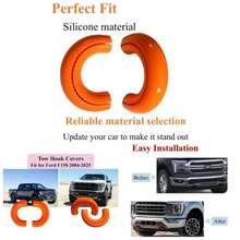 Tow Hook Covers F150 2004 - 2025 Bronco Base/Big Bend/ 2021 - 2025 And Tundra 2017 - 2021, Tow Hitch Covers Compatible With F150 Accessories 2004 - 2025 Orange - Red - View 1