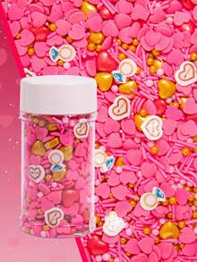 Edible Valentine's Day Decoration Baking Supplies, Heart Shapes, Rose-Shaped Candy Sprinkles, Cupcake Decorations, Cookies, Doughnuts, Ice Cream And Dessert Decorations, Weddings, Birthday Parties, Valentine's Day And Christmas Decorations - Multicolor - View 19