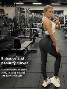 BRXL Scrunch Butt Lifting Workout Leggings For Women Tummy Control High Waisted Seamless No Front Seam Gym Yoga Pants - 黑色 - 查看 5
