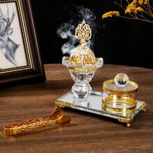 1 Set Luxury Gold Incense Burner, Including Mabhara, Alois, And Bakur Incense Burners. Suitable For Home, Outdoor, Aromatherapy, Holiday Gifts, And Daily Use - Multicolor - View 3