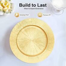 kangten 50Pcs Charger Plates Set 13 Inch Round Decorative Charger Plates Reusable Serving Plates For Birthday Parties Holidays Weddings Banquets Gold A Nice Gift - Default - View 5