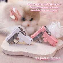 [Without  Butane] Ladies's Creative Lighter, Fingertip Gyroscope Lighter 2-In-1, Butane Lighter, Folding And Rotating For Pressure Relief, Windproof Red Flame, Adjustable Flame, Reusable, Creative Gift - màu đen - Xem 1