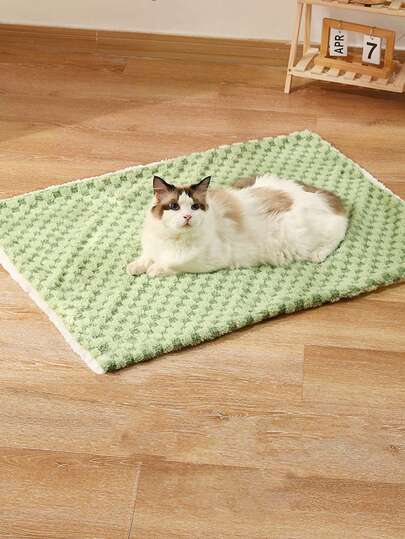 Thick Plaid Soft Premium Pet Blanket - Soft Checkered Fleece Mat, Suitable For Cats And Dogs, Machine Washable Polyester Material, Comfortable And Warm