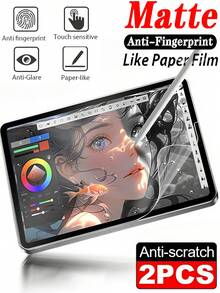 2Pcs Matte Paper Like Film Anti Glare, Anti Fingerprint, Anti Scratch Protect Eyesight Writing Film Tablet Screen Protector Compatible With IPad Air Pro 11 13 5th/6th/7th/8th/9th10th/11th 2025 2024 11inch 13inch/Compatible With Samsung Galaxy Tab S11 S9 S8 S7 S9FE S10+ S10 FE A9 A9+ S8+ S9+ 12.4inch/Compatible With Xiaomi Redmi/Compatible With Huawei Matepad/Honor Office Painting Compatible With Apple Pencil Soft Film Not Glass - Matte - View 41