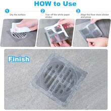 R's 50pcs Filtro Desechable para Desague Atrapa Pelos Ducha Cuadrado para Ventosa Fregadero Tapa de Bañera Colector de Cabello Accesorio para Cocina - Blanco - Ver 3