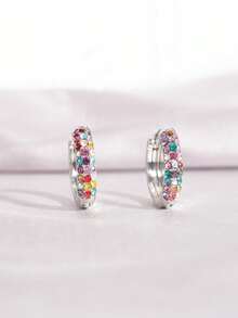 Colorful Diamond European And American Style Geometric Earrings, Niche Fashion Luxury High-End Elegant Earrings, Earrings Accessories