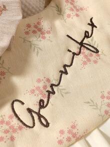 1pc Customized Embroidered Name Baby Bib, Decorative Drool Cloth, Great Gift For Baby Boys And Girls - Multicolor - View 3