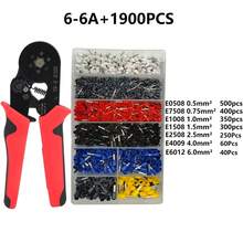 1pc/Set HSC8 Crimping Pliers, Terminal Crimping Tool, 6-4 0.25-10mm² 23-7AWG 6-6 0.25-6mm² Electrician Crimping Pliers Set With Wire Clamp, Men's Tools