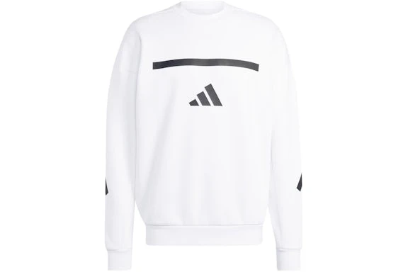 Adidas Men's Casual Sporty Versatile Comfortable Loose Fit Crew Neck Sweatshirt JF2451, Spring - White - View 1