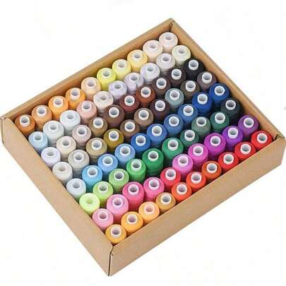 Set van 50 kleuren polyester naaigaren, elk klosje polyestergaren geschikt voor hand- of machinenaaien - perfect voor naaiprojecten thuis, borduurbenodigdheden, ideaal cadeau voor de feestdagen, levendige kleuren, soepel naaien, voor knutselaars.