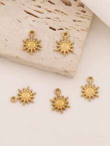 5pcs Stainless Steel Star Sun Pendant, Suitable For DIY Jewelry Making, Handmade Accessories, Earrings, Necklaces, Bracelets And Other Sun Decorations - 5 Pendants - View 6