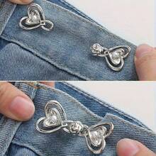 2/6件装女士裤腰束带 - 牛仔腰部束带夹和别针，收腰，可调节腰夹 - 彩色 - 查看 10