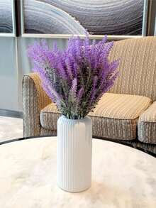 White Plastic Vase, Minimalist Modern Style, Creative Floral Decor, Balcony Planter, Living Room Home Decor, Indoor Flower Vase, Anti-Drop, UV-Resistant, Dried Flower Container, Garden Decoration - Multicolor - View 7