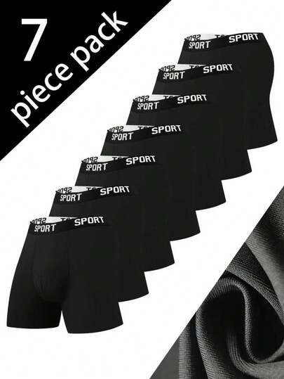 Paquete de 7 boxers deportivos para hombre - Ropa interior negra cómoda para hombres, regalos ideales para novio y regalos para hombres