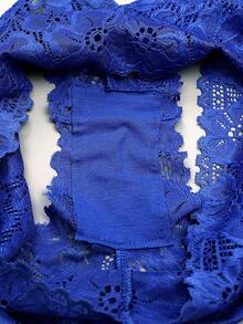 Jacquard-Blumen-Spitzen-Sexy-Damen-Slips mit Schleifendetail, modisch, bequem, atmungsaktiv, hautfreundlich, verführerische Damen-Unterwäsche - Blau - Übersicht 8