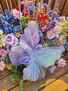 2pcs Mariposa Gigantes Decorativa Gasa Artificiales Mariage,50cm Mariposa Romántica De Degradado De Color 3d Para Decoración De Boda, Mariposa Artificial De Seda Para Decoración De Vestido De Novia, Decoración De Fiesta, Festival Al Aire Libre, Mariposa De Gasa Gigante Falsa, Regalo Del Día De San Valentín, Día De La Madre, Graduación, Fondo De Fotografía De Compromiso, Guía De Mariposas. Globo De Macaron. Decoraciones Navideñas y De Invierno. Decoración De Árbol De Navidad Con Mariposas. - Púrpura malva - Ver 7