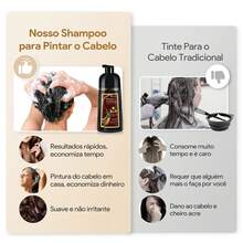 KAISASA Hair Dye, 500ml (16.9 Fl Oz), Is Unisex And Functions As A Long-Lasting 3-In-1 Shampoo And Toner, Effectively Covering Gray Hair. It Contains Ginseng, Ginger, Black Sesame, And Other Extracts For Hair Care, Making It Suitable For All Hair Types. - 深棕色 - 查看 10