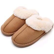 VEDAXIN For Women Woolen Slippers,Fluffy Moccasin With Soft Plush Fleece Lining Slip-On For Indoor Outdoor Use - all Camel - View 5