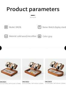Oirlv 1 PC Wooden Watch Rack Display Stand Watch Storage Organizer Stand Ring Jewelry Holder Display For Wrist Watch Jewelry Rack,Ring, Earring, Jewelry Storage Display Rack,Suitable For Men And Women's Holiday Gifts, Jewelry Storage And Organization - Grey - View 5