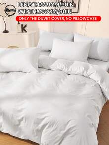 2/3pcs Bedding Set, Solid Color Bedding, Skin-Friendly & Comfortable, Soft & Pilling Resistant, Simple Room Decor, Minimalist & Fashionable Duvet Cover & Pillowcase, Without Comforter, Suitable For Twin, Full, Queen, King Size Beds, All Seasons, Home Textile - White - View 32
