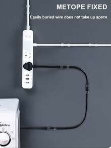 20 piezas de clips para cables sin taladro con salida de almacenamiento, clips organizadores de cables autoadhesivos - transparente - Ver 6