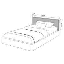 Easy Living Cabecera IKS Individual Tapizada Minimalista Iks, Estructura Madera Pino - Gris Oscuro - Gris Oscuro - Ver 7